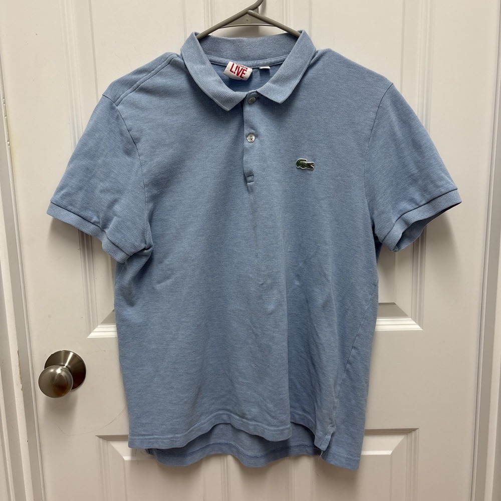 Vintage‎ Lacoste LIVE polo tennis logo Y2K T-Shirt Drill USA Luxury Street wear